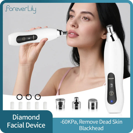 Handhold Diamond Microdermabrasion Machine -60KPa Diamond Facial Peeling Device Skin Exfoliation Remove Blackhead Beauty Tool