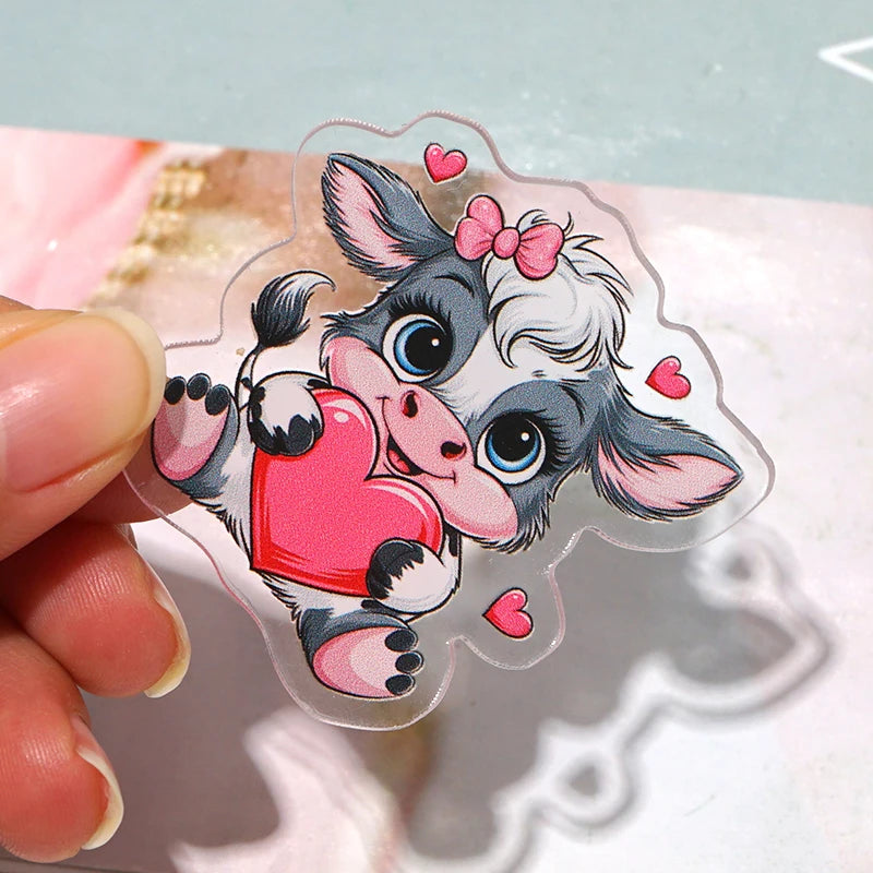 10pcs Clear Acrylic Planar Resin Back To School Themed DIY Bows Keychain Craft Supplies Handmade A294953