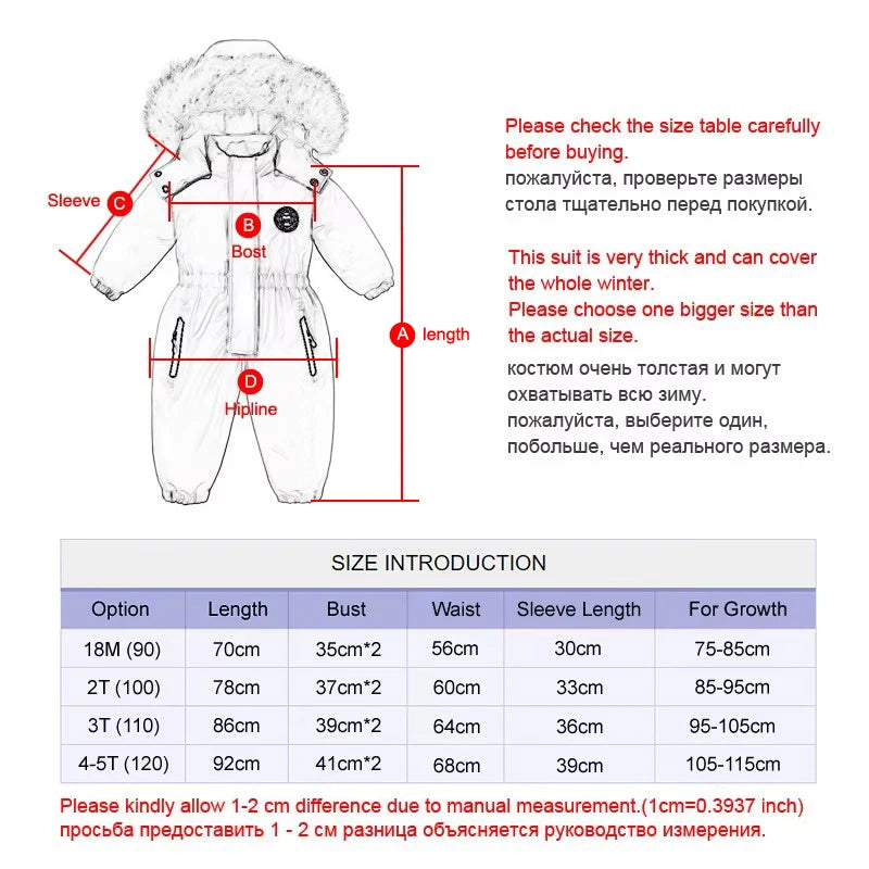 Ircomll kids Boy Girl Winter Snowsuit Plus Velvet Toddler Jacket Clothes For Boy Infant Jumpsuit Hoodied Overalls 2-6Y Outwear