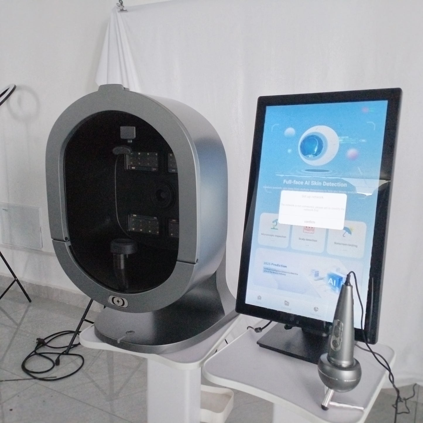3D AI facial skin analyzer for hair diagnosis and professional analysis with 8-spectral beauty salon equipment