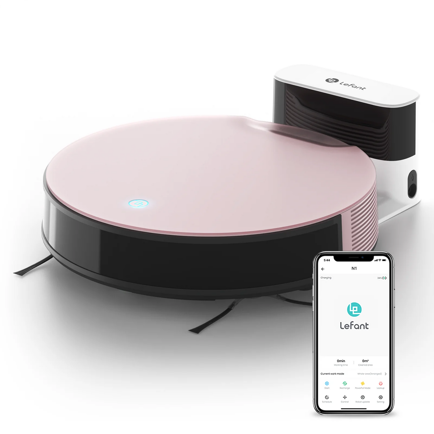Lefant N1 Robot Vacuum Cleaner, Suction Power 4500PA, 4 Cleaning Modes, App Control, Up to 165 Minutes Autonomy