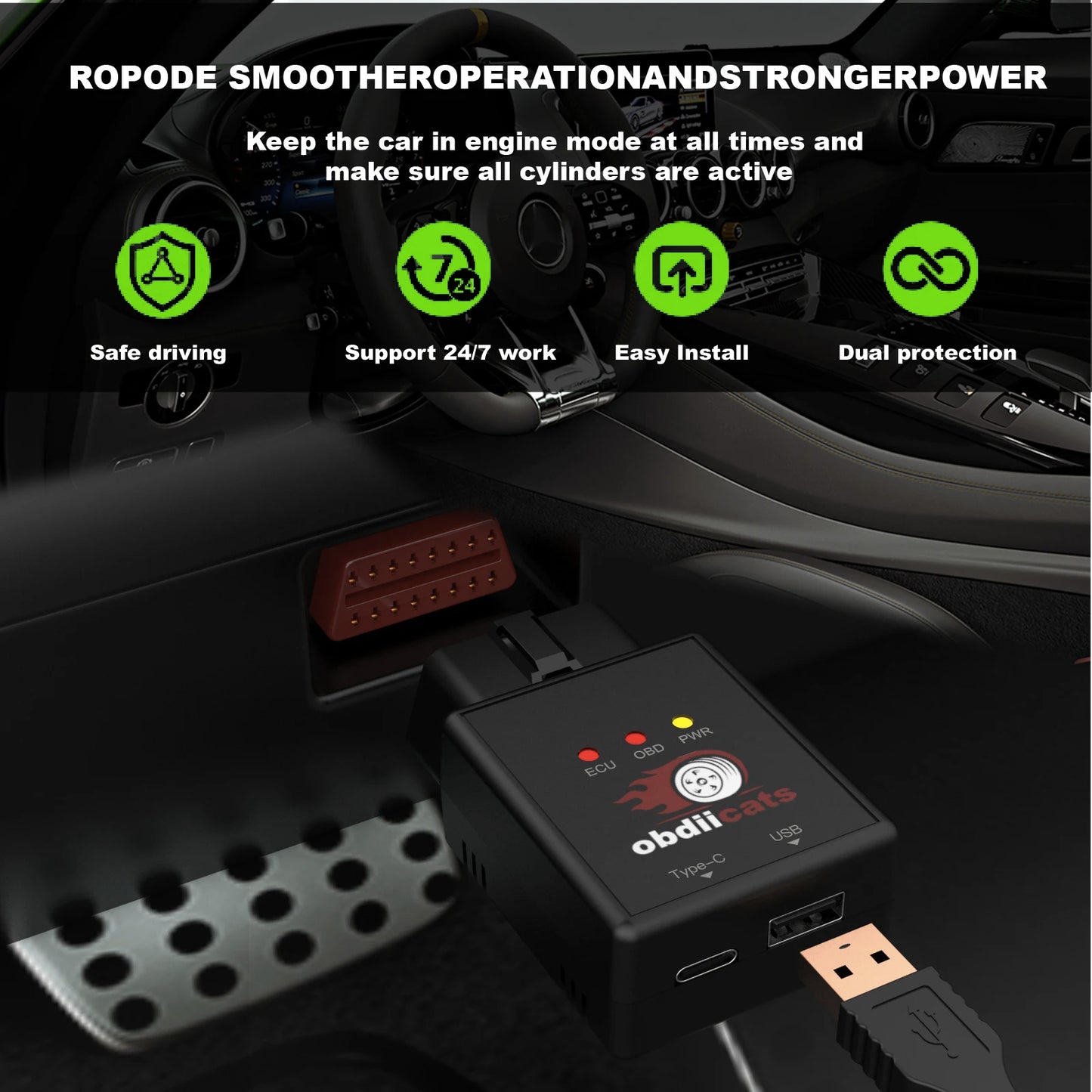 obdiicats OBD 2IN1 Fuel Saving With Fast Charger Chip Tuning Box For Benzine &Diesel Cars Increase Power Upgraded From HK-V3