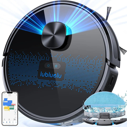 Lubluelu SL60D Robot Vacuum and Mop Combo - 4500Pa Suction, 150Mins Runtime, Quiet Operation, 10 No-Go Zones For Pet Hair Carpet