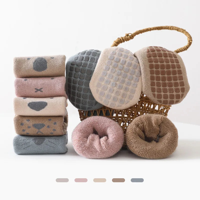 Children's Socks Autumn Winter Thicken Baby Socks Anti Slip Newborn Baby Warm Floor Socks Cotton Infant Kid Socks For Girls Boy