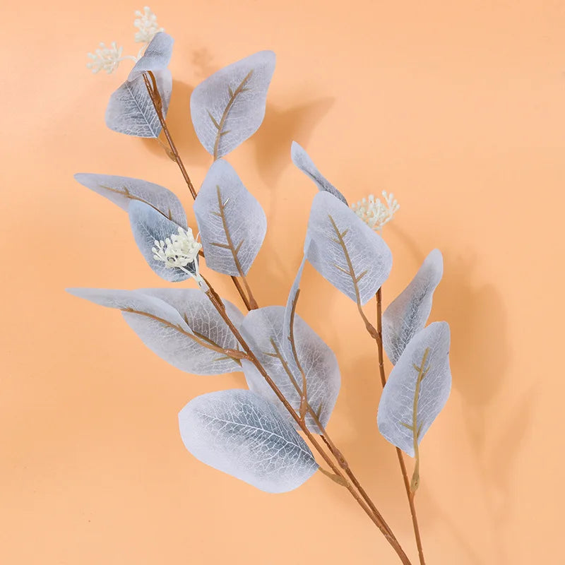 Silk Eucalyptus Leaves Branch Fruit Artificial Plant Fake Money Leaf Wedding Home Decoration Diy Wreath Flower