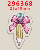 10pcs Clear Acrylic Planar Resin Back To School Themed DIY Bows Keychain Craft Supplies Handmade A294953