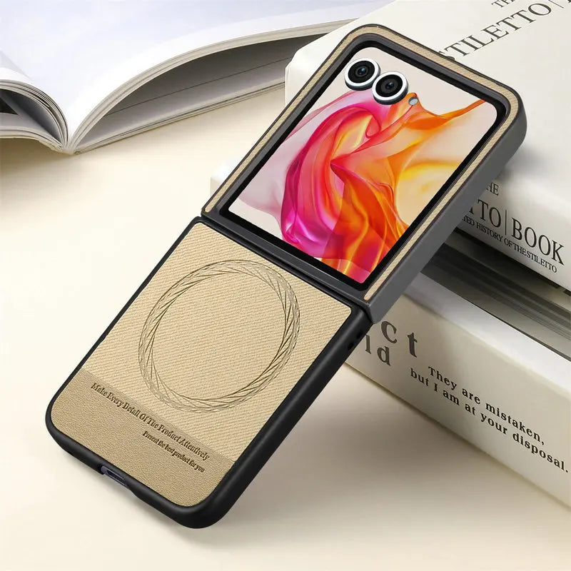 For Motorola Razr 60 50 40 Ultra 5G Folding Magsafe Case Luxury Leather Wireless Charge Back Capa Moto Razr 50 Razr60 Plus 2025