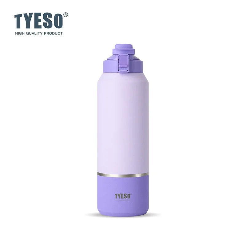 Tyeso Large Capacity Insulated Water Bottle Portable Travel Mug with Handle Leak-Proof Lid for Outdoor Sports Hiking Drinkware
