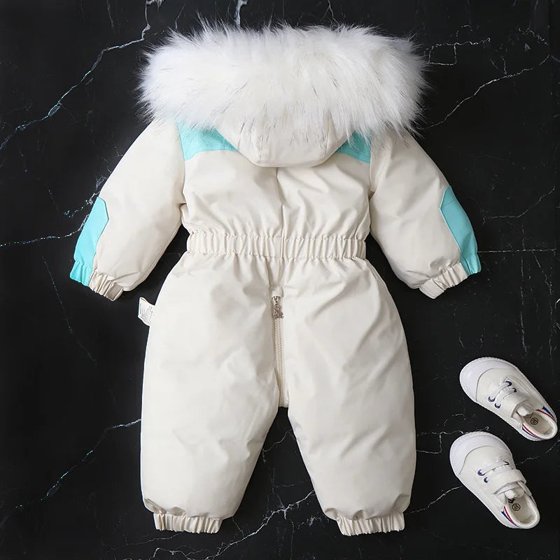 Winter Children Clothes Long-Sleeve Thick Romper Baby Boys Girls Hooded Jumpsuit Kids One-Piece Ski Suit Outdoor Warm Coat