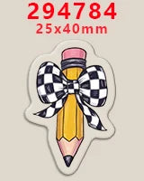 10pcs Clear Acrylic Planar Resin Back To School Themed DIY Bows Keychain Craft Supplies Handmade A294953