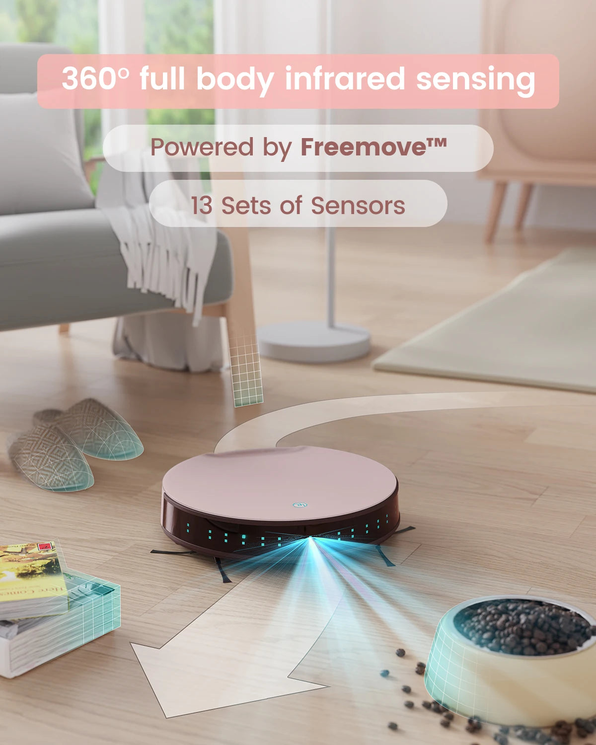 Lefant N1 Robot Vacuum Cleaner, Suction Power 4500PA, 4 Cleaning Modes, App Control, Up to 165 Minutes Autonomy