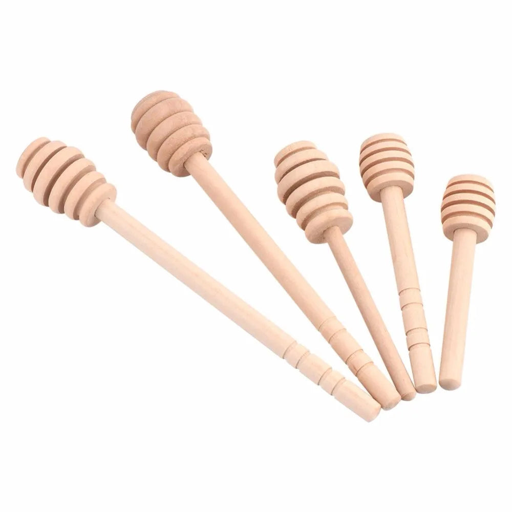 50Pcs Wooden Spoon Set Honey Spoon Mixing Dispenser Stirring Stick Candy Bar Dipper Coffee Milk Tea Jam Rod HoneyKitchen Gadgets